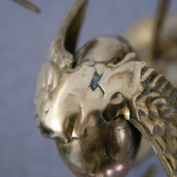 Vintage Brass Crane Birds Sculptures Trinket Decor Set of Three See Description - Picture 7 of 9